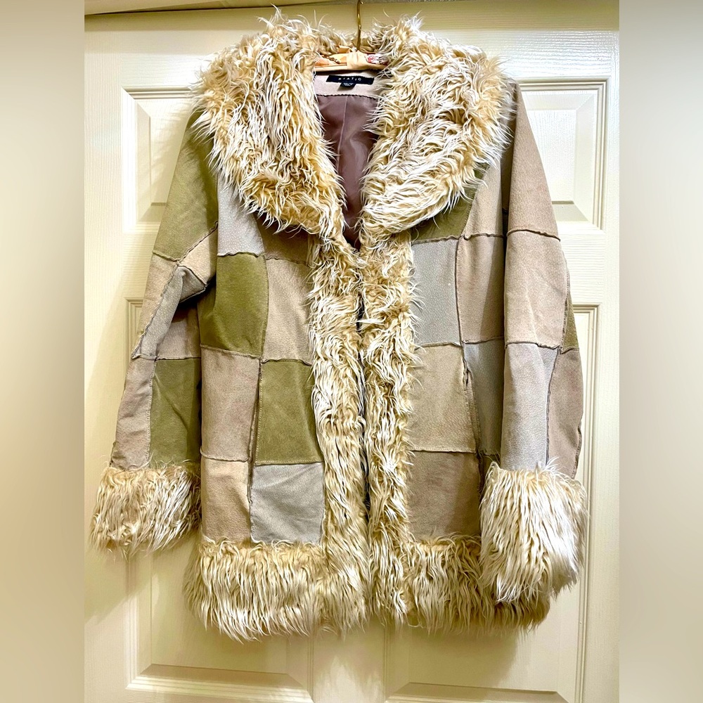 70s style patchwork pea coat